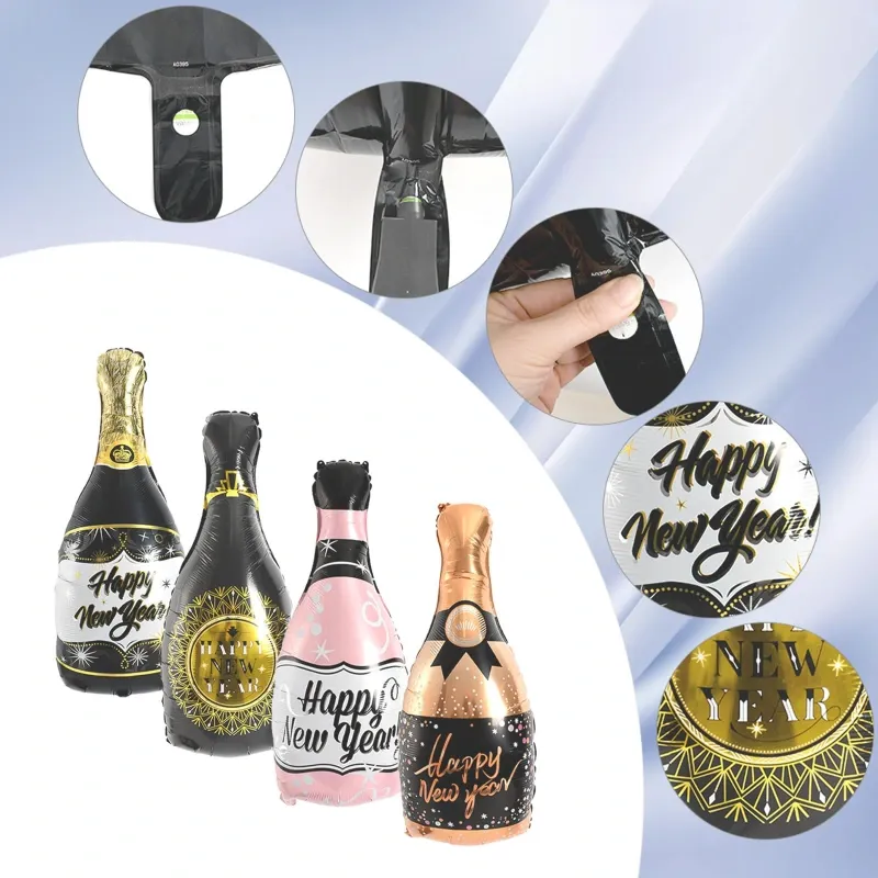 GLOBO MET 32" BOTELLA FELIZ AÑO NUEVO