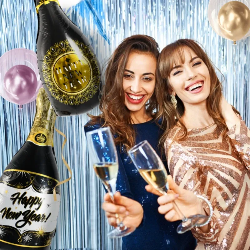 GLOBO MET 32" BOTELLA FELIZ AÑO NUEVO