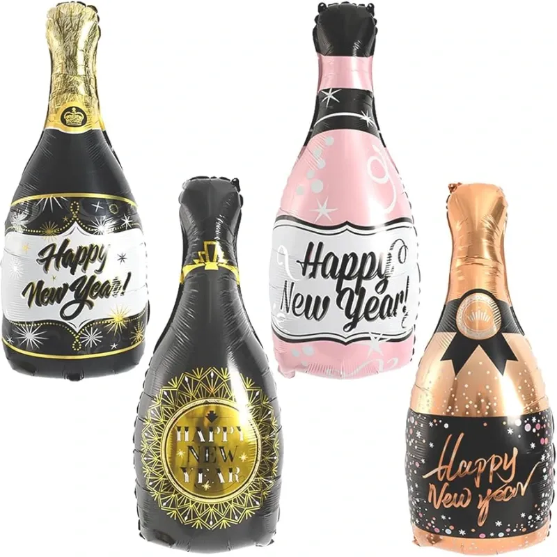GLOBO MET 32" BOTELLA FELIZ AÑO NUEVO
