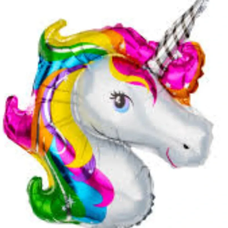 GLOBO MET 32" CABEZA UNICORNIO
