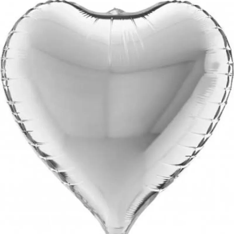 GLOBO MET 32" CORAZON 3D PLATEADO