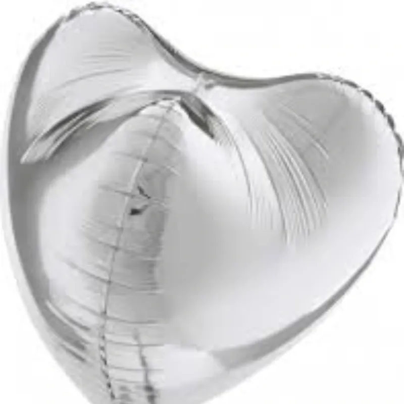 GLOBO MET 32" CORAZON 3D PLATEADO