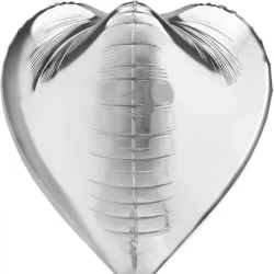 GLOBO MET 32" CORAZON 3D PLATEADO