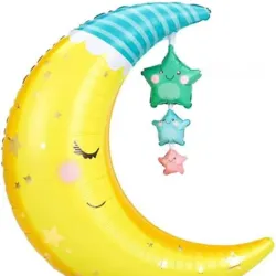 GLOBO MET 32" LUNA AMARILLA CON GORRO