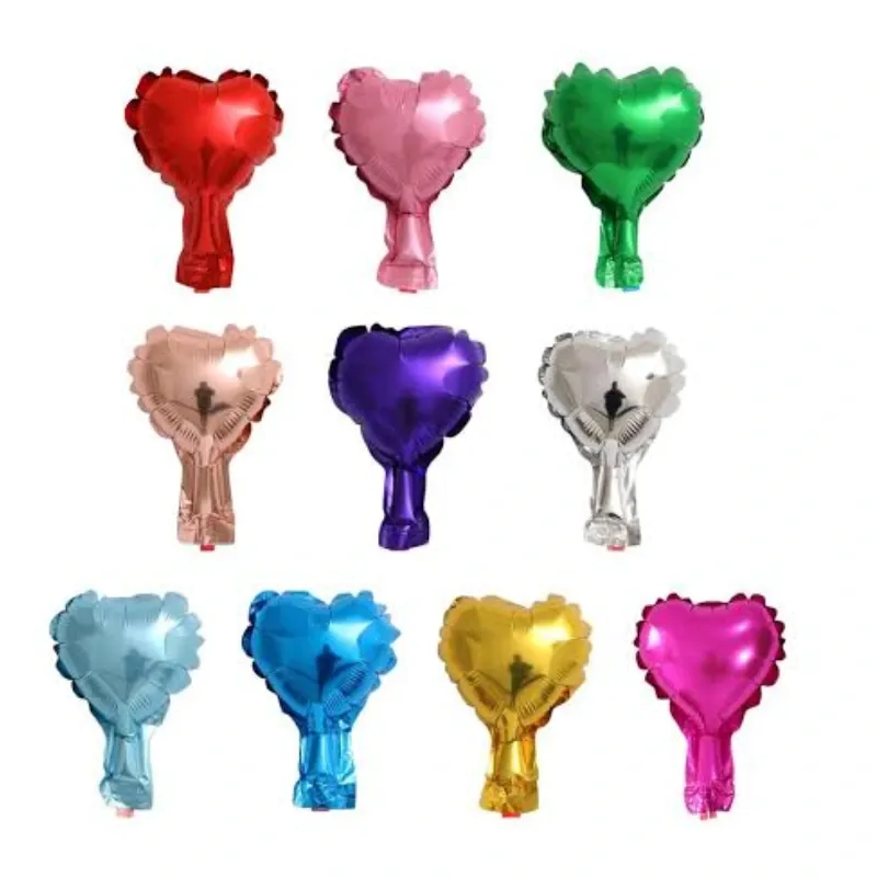 GLOBO MET 5" CORAZON PLATEADO