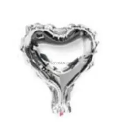 GLOBO MET 5" CORAZON PLATEADO