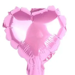 GLOBO MET 5" CORAZON ROSADO