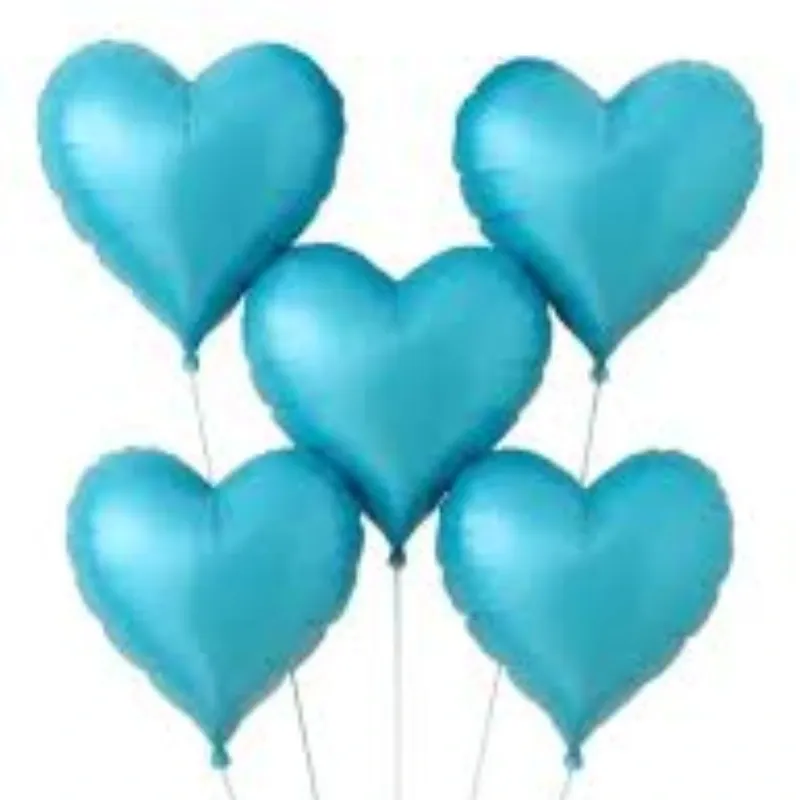 GLOBO MET 9" CORAZON CELESTE