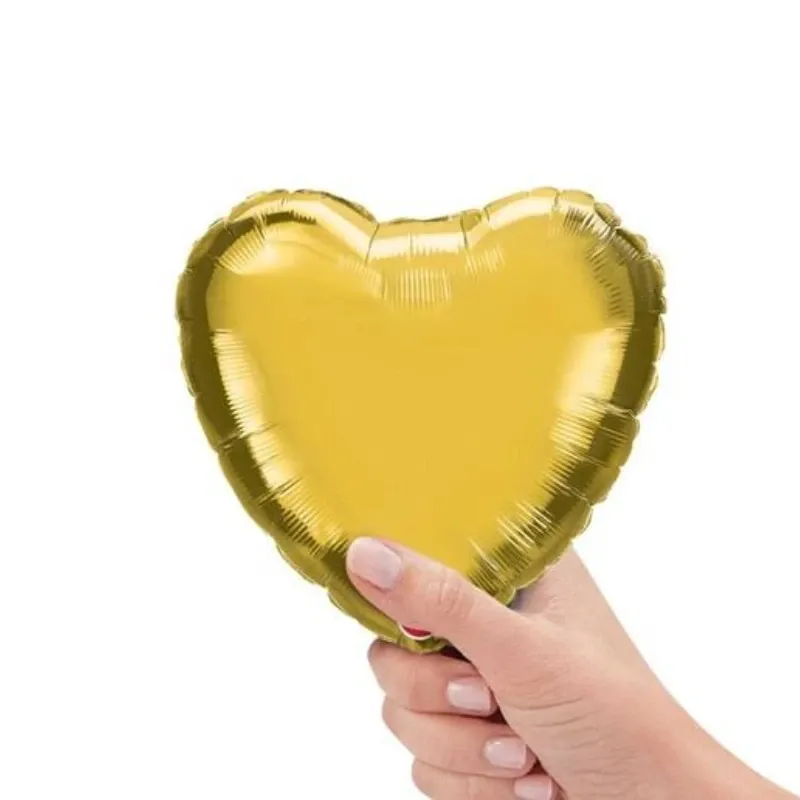 GLOBO MET 9" CORAZON DORADO