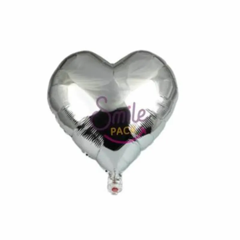 GLOBO MET 9" CORAZON PLATEADO