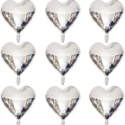 GLOBO MET 9" CORAZON PLATEADO