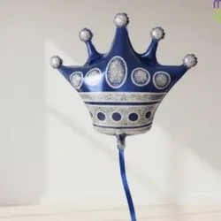 GLOBO MET 9" CORONA AZUL