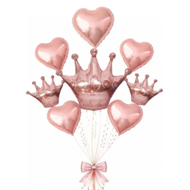 GLOBO MET 9" CORONA ROSAGOLD