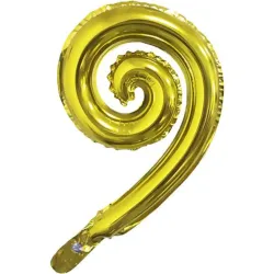 GLOBO MET 9" ESPIRAL DORADA