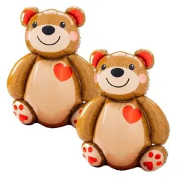 GLOBO MET 9" OSO CARMELITA CON CORAZON