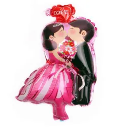 GLOBO MET 9" PAREJA DE NOVIOS