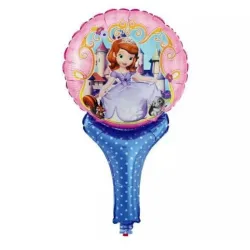 GLOBO MET 9" PRINCESA SOFIA CON MANGO