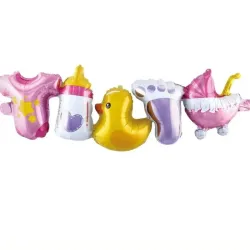GLOBO MET CADENETA INFLABLE BABY SHOWER HEMBRA