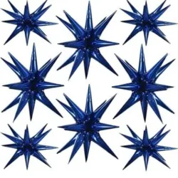 GLOBO MET ESTRELLA 3D AZUL