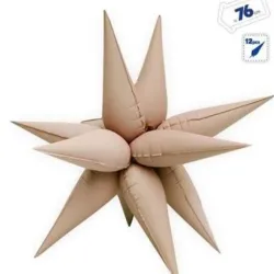 GLOBO MET ESTRELLA 3D BEIG
