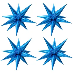 GLOBO MET ESTRELLA 3D CELESTE
