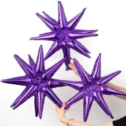 GLOBO MET ESTRELLA 3D MORADO
