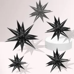 GLOBO MET ESTRELLA 3D NEGRO