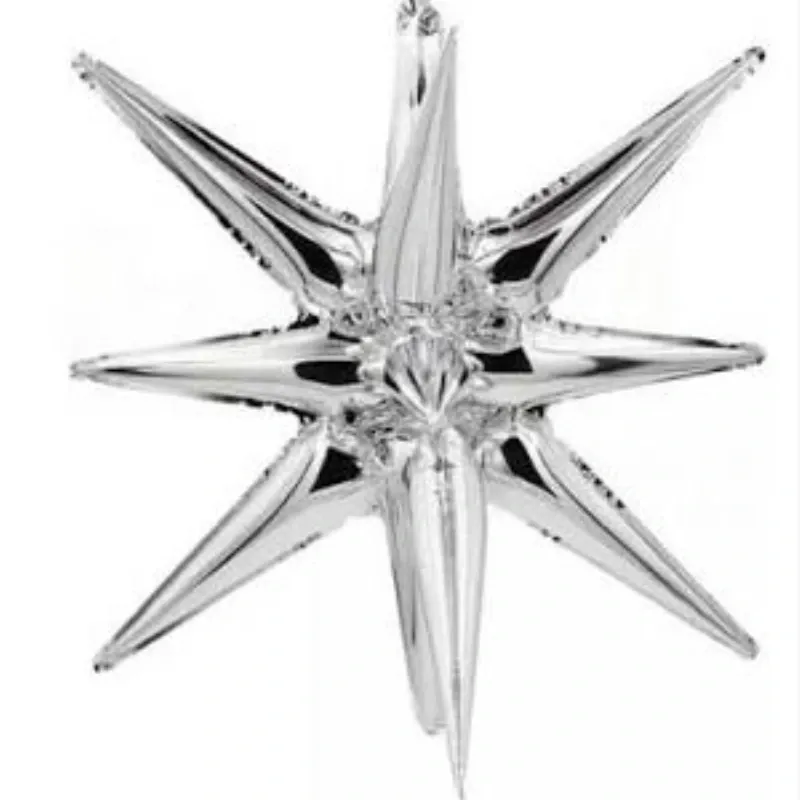 GLOBO MET ESTRELLA 3D PLATEADO