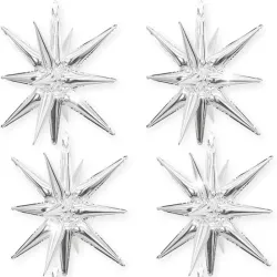 GLOBO MET ESTRELLA 3D PLATEADO