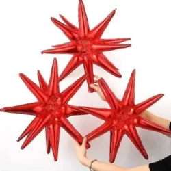 GLOBO MET ESTRELLA 3D ROJO