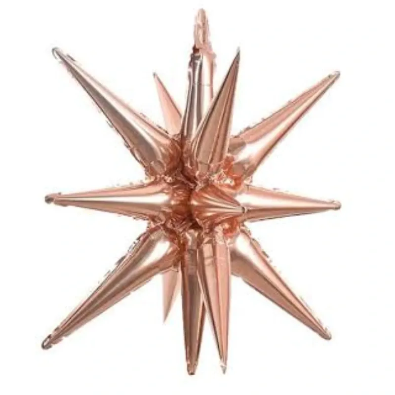 GLOBO MET ESTRELLA 3D ROSAGOLD