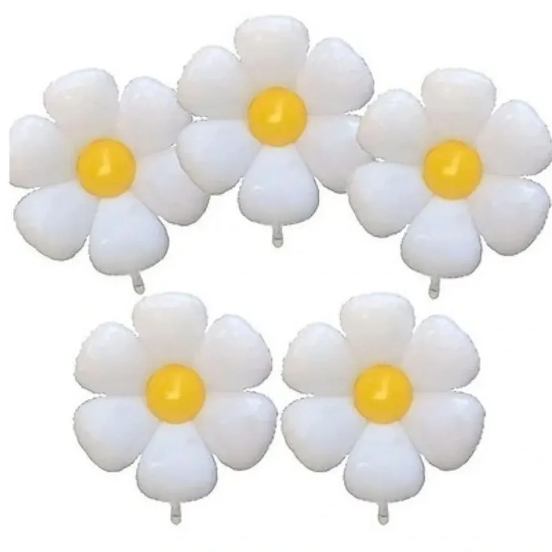 GLOBO MET FLOR MARGARITA BLANCA 43 X 35 CM