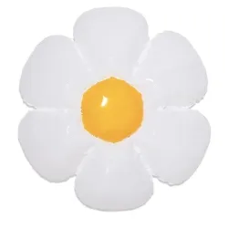 GLOBO MET FLOR MARGARITA BLANCA 43 X 35 CM