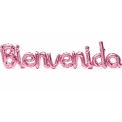 GLOBO MET FRASE BIENVENIDA CURSIVA ROSAPALO