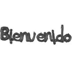 GLOBO MET FRASE BIENVENIDO CURSIVA NEGRO