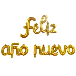 GLOBO MET FRASE FELIZ AÑO NUEVO CURSIVA