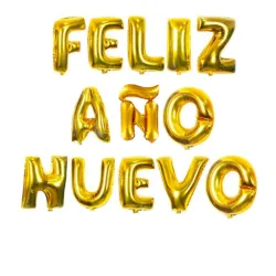 GLOBO MET FRASE FELIZ AÑO NUEVO LETRAS