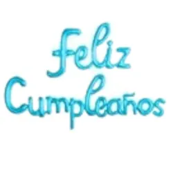 GLOBO MET FRASE FELIZ CUMPLEAÑOS CURSIVA CELESTE