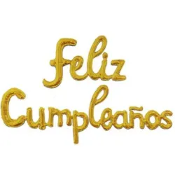 GLOBO MET FRASE FELIZ CUMPLEAÑOS CURSIVA DORADO