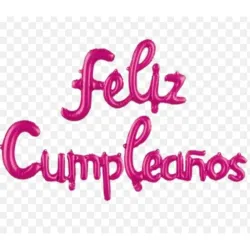 GLOBO MET FRASE FELIZ CUMPLEAÑOS CURSIVA FUCSIA
