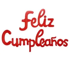 GLOBO MET FRASE FELIZ CUMPLEAÑOS CURSIVA ROJO