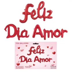 GLOBO MET FRASE FELIZ DIA AMOR CURSIVA