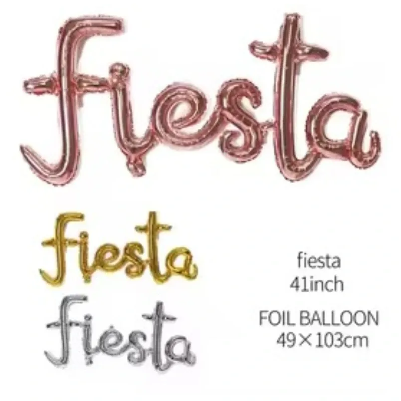 GLOBO MET FRASE FIESTA CURSIVA