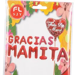 GLOBO MET FRASE GRACIAS MAMITA 14PZAS