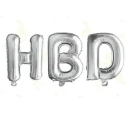 GLOBO MET FRASE HBD PLATEADO (SUELTO)