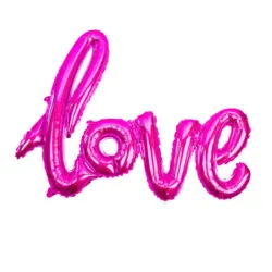 GLOBO MET FRASE LOVE CURSIVA FUCSIA