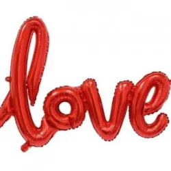 GLOBO MET FRASE LOVE CURSIVA ROJO 108 X 65.5 CM