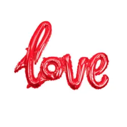 GLOBO MET FRASE LOVE CURSIVA ROJO 40 CM