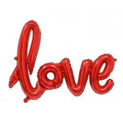 GLOBO MET FRASE LOVE CURSIVA ROJO 52 X 35 CM