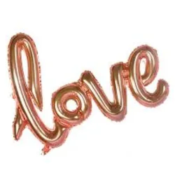 GLOBO MET FRASE LOVE CURSIVA ROSAGOLD